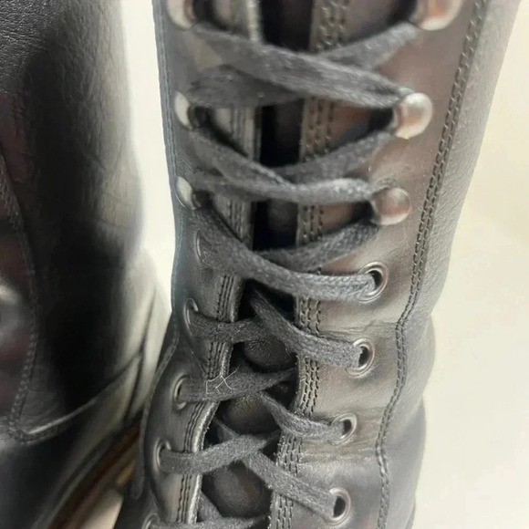 Bruno Magli Palatino Men's Black Pebbled Leather Combat Boots Size 12 - Picture 6 of 11